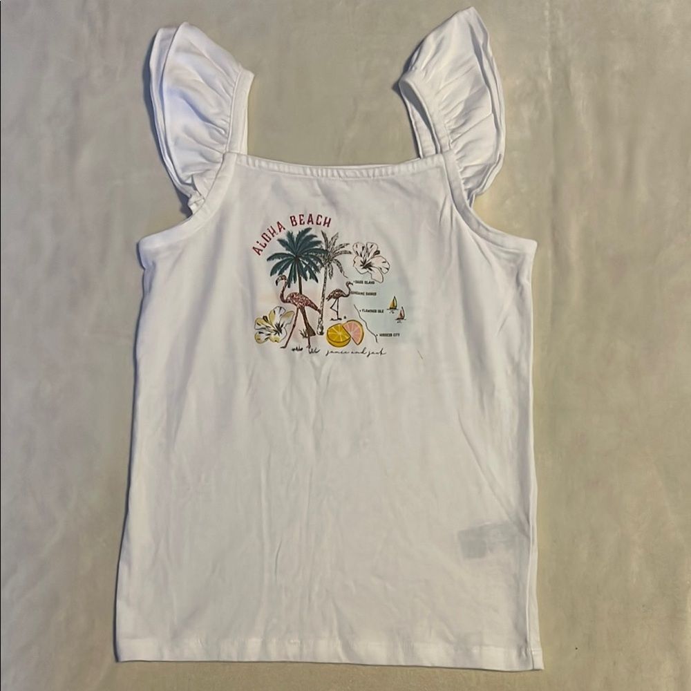 Janie and Jack White Ruffle Sleeve Tank Top